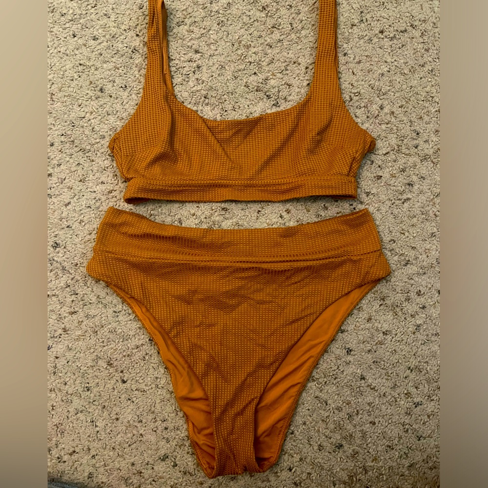 Aerie bikini burnt orange bathing suit. Size XL. High wasted.